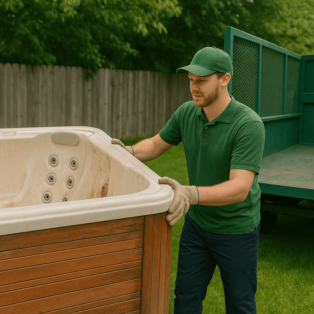 Professional movers using straps to move heavy items