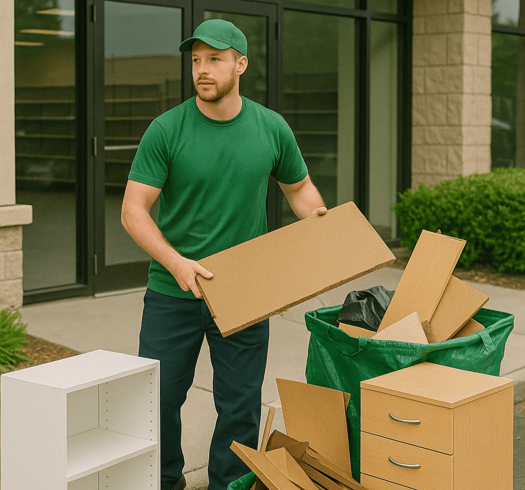 Move & Haul crew providing yard waste removal service