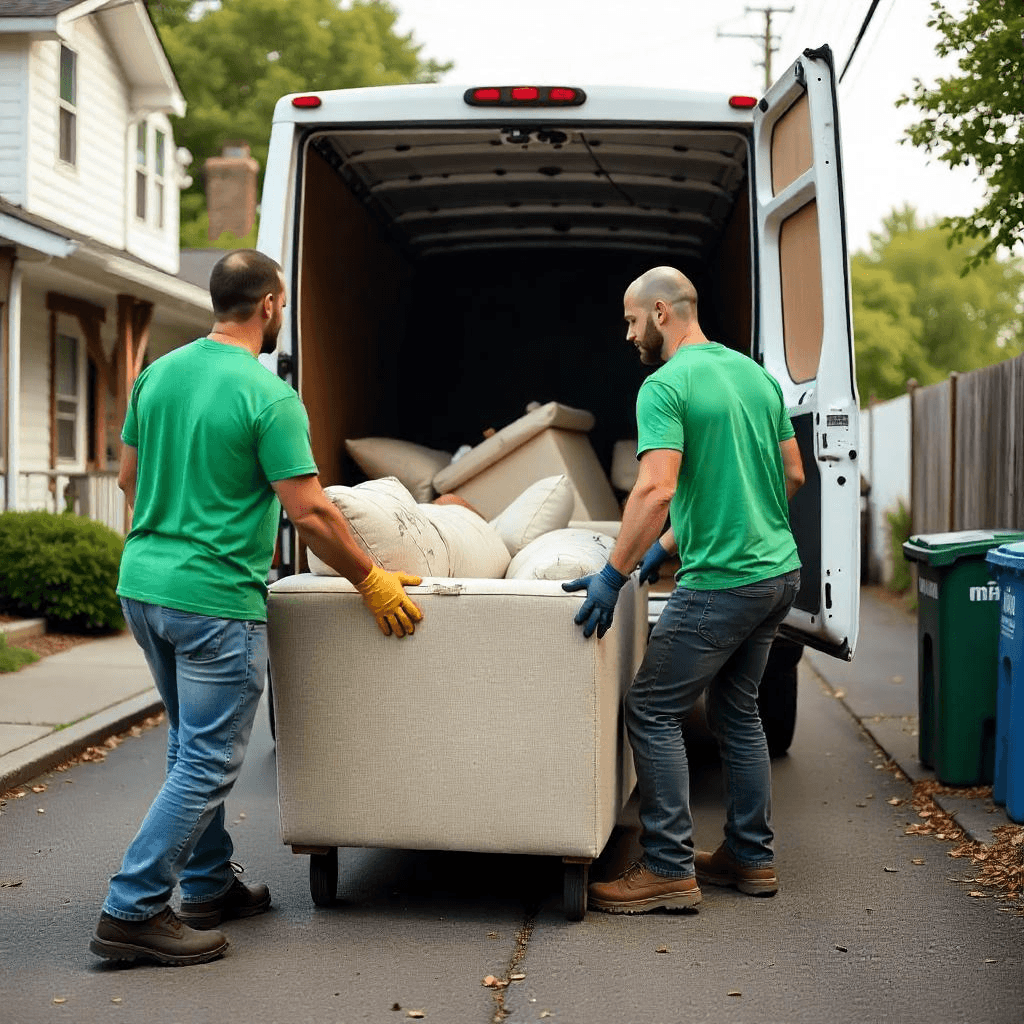 Move & Haul team handling mattress disposal